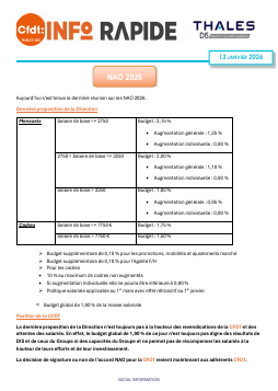 DIS - Info Rapide - 13 janvier 2026 NAO